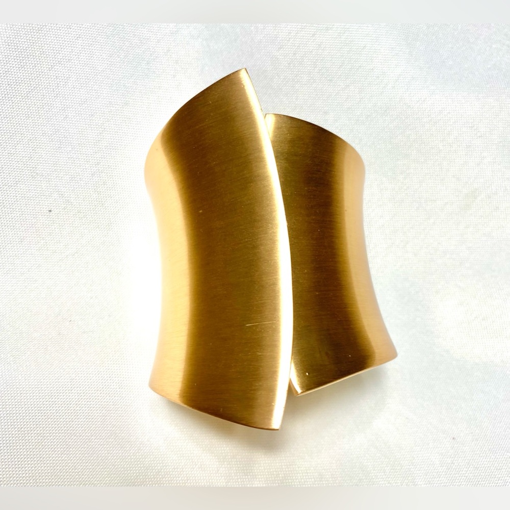 Bangle Bracelets Wrist Cuffs Metal Hinged Cuff Screw Burshed Gold Color